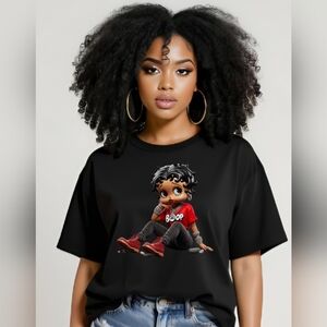 Black Betty Boop Classic Cartoon DTF Tshirt